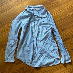 Old Navy button down fox striped shirt